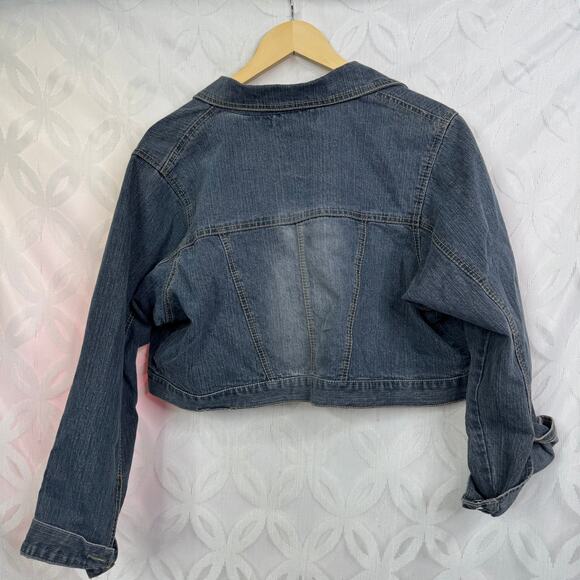 NoFuze Y2K Crop Denim Trucker Juniors Jacket Size 2X - Picture 3 of 5